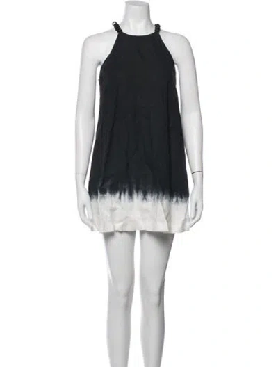 Pre-owned Staud Linen Mini Dress In Grey