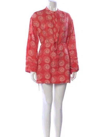 Pre-owned Staud Linen Mini Dress In Multi