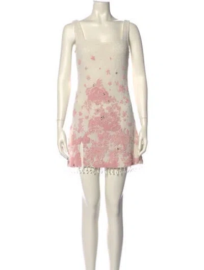 Pre-owned Staud Linen Mini Dress In Neutral