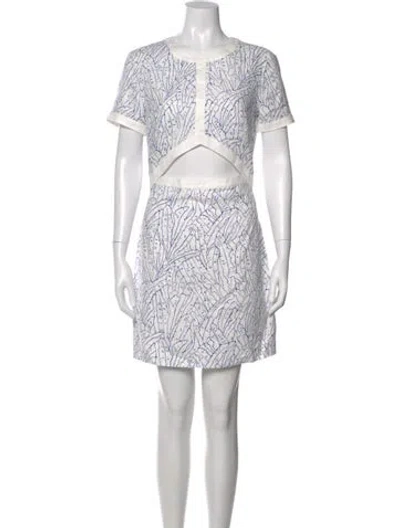 Pre-owned Staud Linen Mini Dress In Neutral