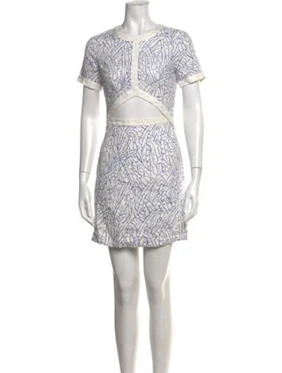 Pre-owned Staud Linen Mini Dress In Neutral