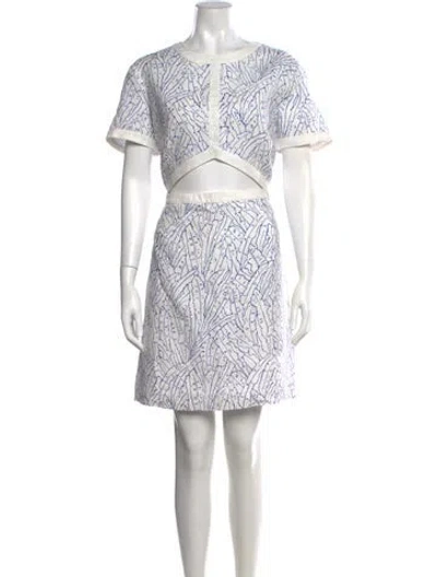 Pre-owned Staud Linen Mini Dress In Neutrals