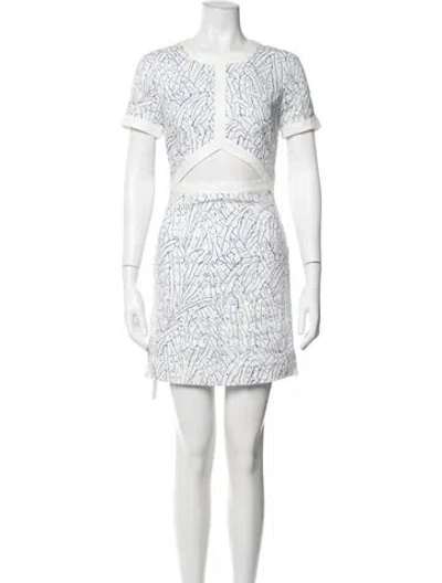 Pre-owned Staud Linen Mini Dress In Neutrals