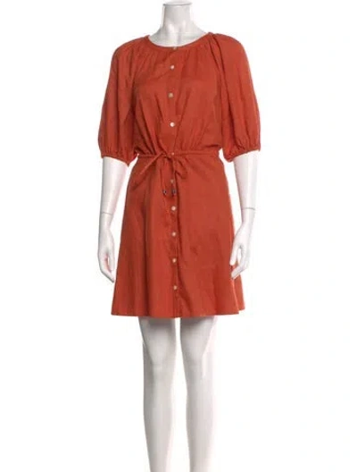 Pre-owned Staud Linen Mini Dress In Orange