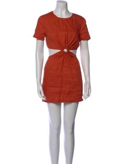 Pre-owned Staud Linen Mini Dress In Orange