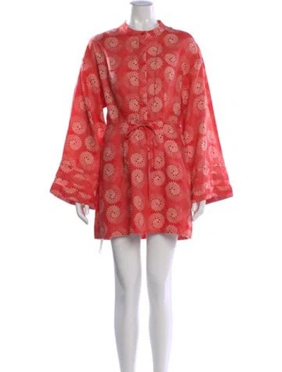 Pre-owned Staud Linen Mini Dress In Orange
