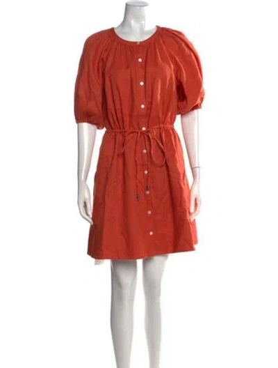 Pre-owned Staud Linen Mini Dress In Orange