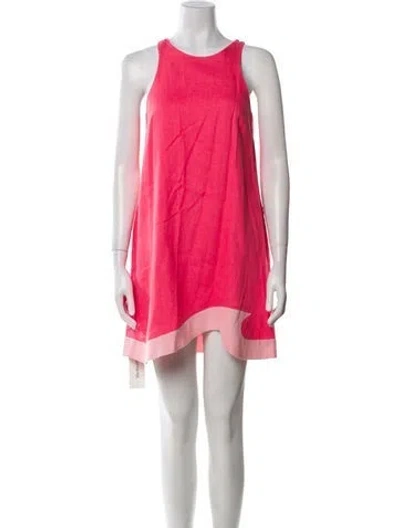 Pre-owned Staud Linen Mini Dress In Pink