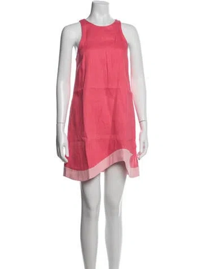 Pre-owned Staud Linen Mini Dress In Pink