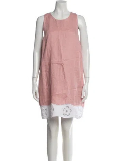 Pre-owned Staud Linen Mini Dress In Pink