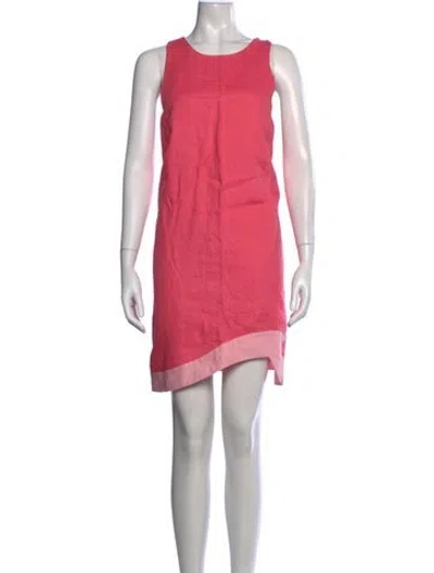 Pre-owned Staud Linen Mini Dress In Pink