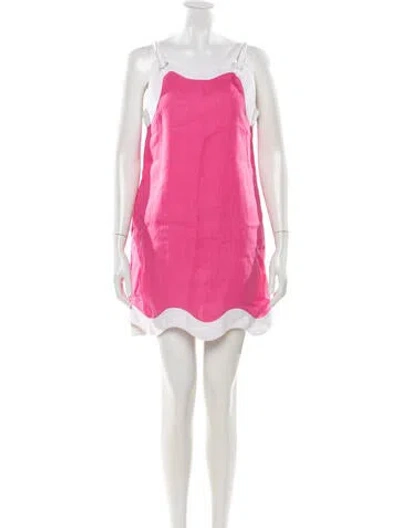 Pre-owned Staud Linen Mini Dress In Pink