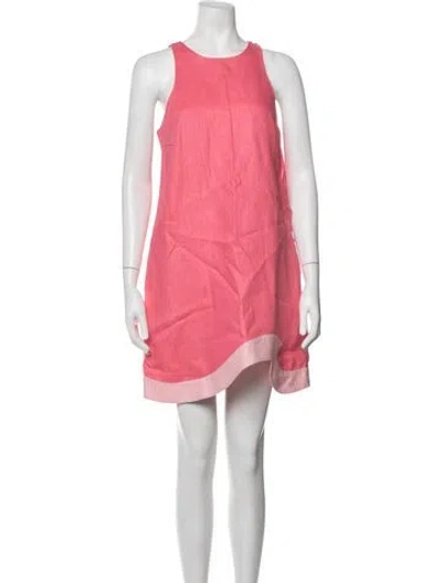 Pre-owned Staud Linen Mini Dress In Pink