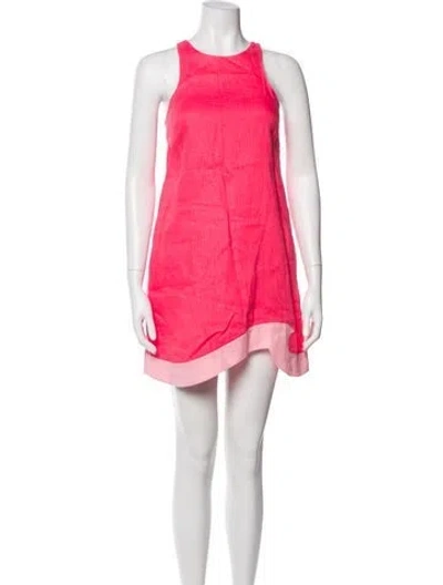 Pre-owned Staud Linen Mini Dress In Pink