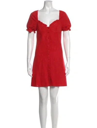 Pre-owned Staud Linen Mini Dress In Red