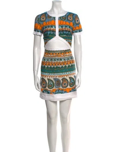 Pre-owned Staud Linen Mini Dress In Red