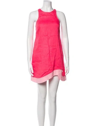 Pre-owned Staud Linen Mini Dress In Red