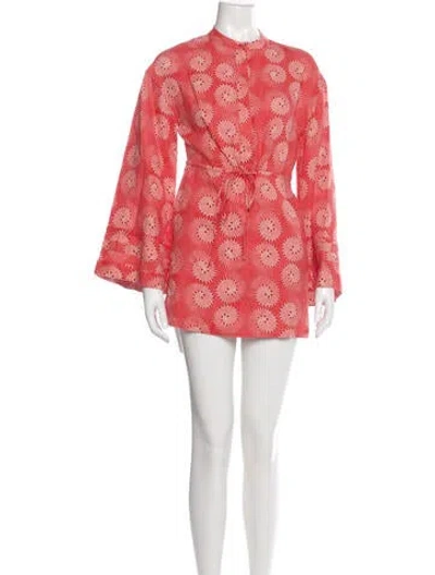 Pre-owned Staud Linen Mini Dress In Red