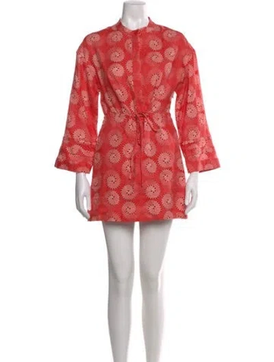 Pre-owned Staud Linen Mini Dress In Red