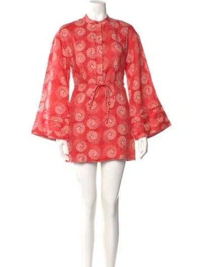 Pre-owned Staud Linen Mini Dress In Red