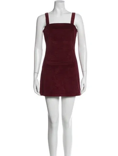 Pre-owned Staud Linen Mini Dress In Red