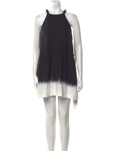 Pre-owned Staud Linen Mini Dress W/ Tags In Black