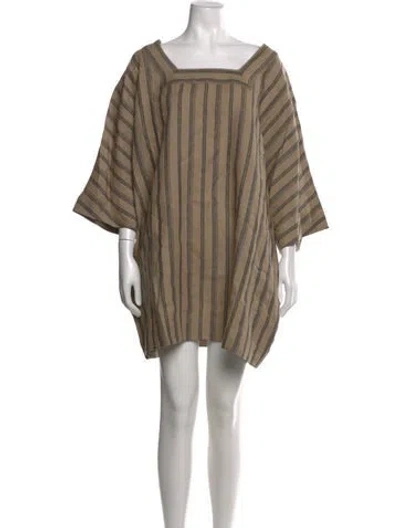 Pre-owned Staud Linen Mini Dress W/ Tags In Neutral
