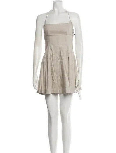 Pre-owned Staud Linen Mini Dress W/ Tags In White