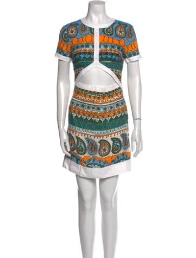 Pre-owned Staud Linen Mini Dress In White
