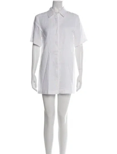 Pre-owned Staud Linen Mini Dress In White
