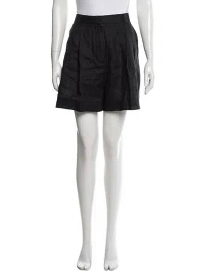 Pre-owned Staud Linen Mini Shorts In Black