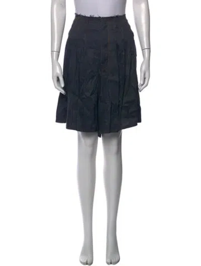 Pre-owned Staud Linen Mini Shorts In Blue