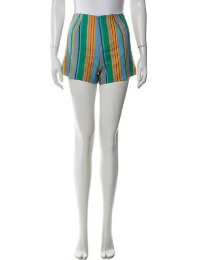 Pre-owned Staud Linen Mini Shorts In Multicolor