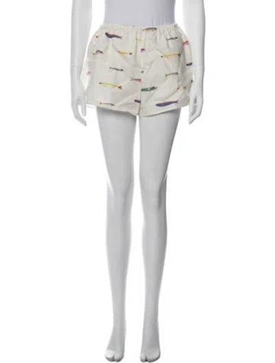 Pre-owned Staud Linen Mini Shorts In Neutral