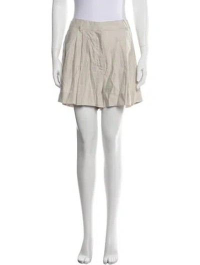Pre-owned Staud Linen Mini Shorts In Neutrals