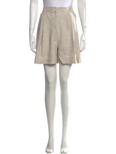 Pre-owned Staud Linen Mini Shorts In Neutrals