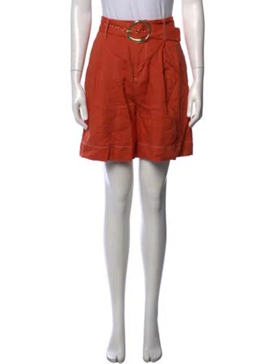 Pre-owned Staud Linen Mini Shorts In Orange