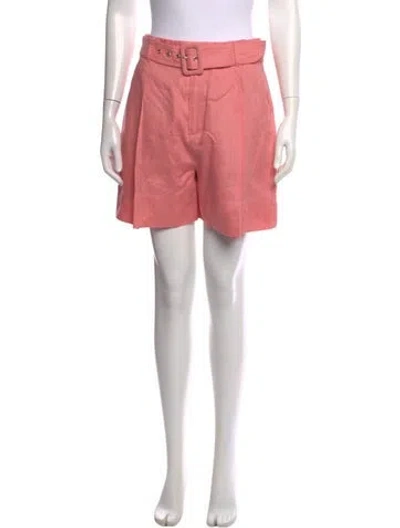 Pre-owned Staud Linen Mini Shorts In Pink