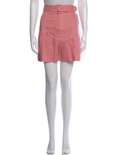 Pre-owned Staud Linen Mini Shorts W/ Tags In Red