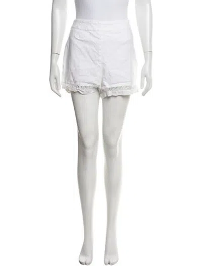 Pre-owned Staud Linen Mini Shorts In White