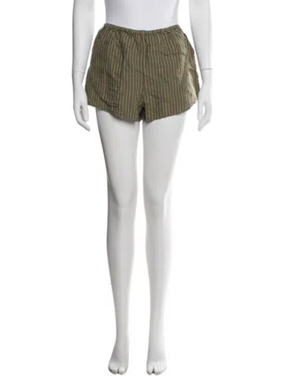 Pre-owned Staud Linen Mini Shorts In White