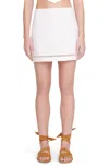 Staud Linen Mini Skirt In Tori White In White