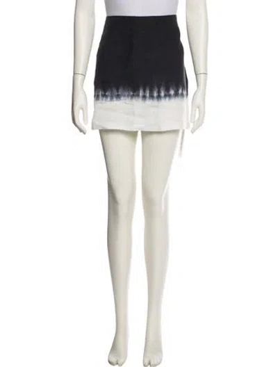 Pre-owned Staud Linen Mini Skirt In Neutral