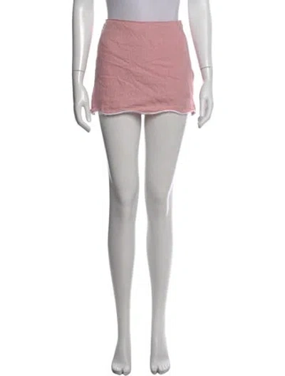 Pre-owned Staud Linen Mini Skirt In Red