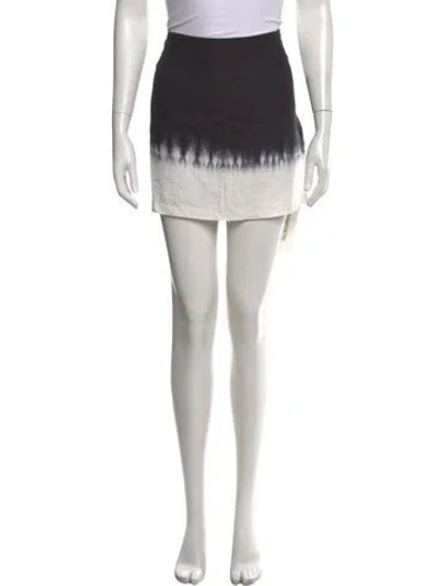 Pre-owned Staud Linen Mini Skirt In White