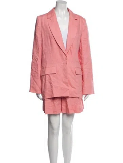 Pre-owned Staud Linen Short Set In Orange