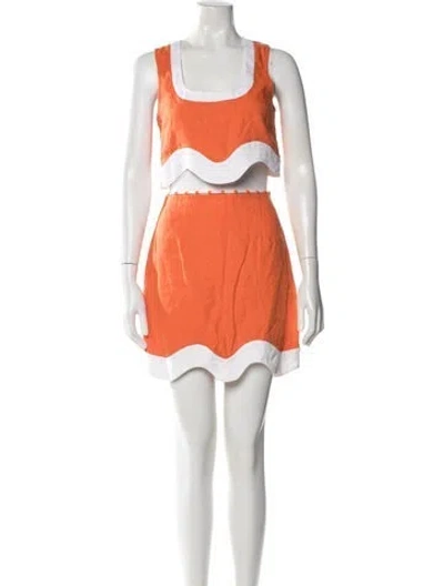 Pre-owned Staud Linen Skirt Set In Orange