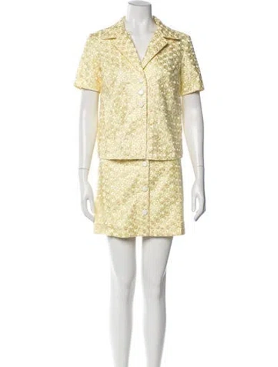 Pre-owned Staud Linen Skirt Set W/ Tags In White