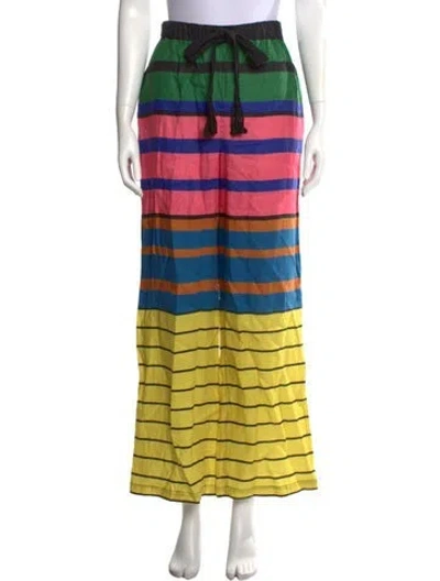 Pre-owned Staud Linen Wide Leg Pants In Black