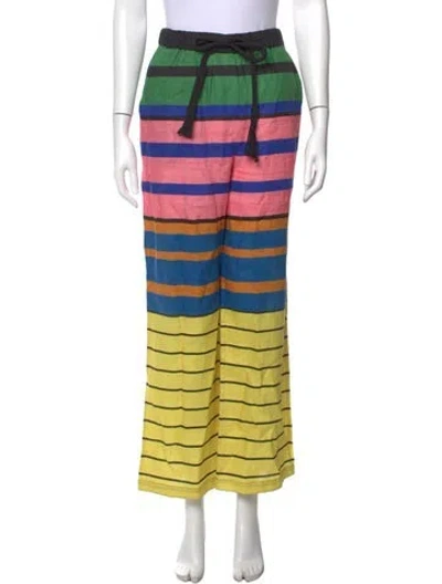 Pre-owned Staud Linen Wide Leg Pants In Black